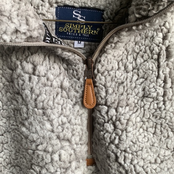 Simply Southern Sherpa pullover jacket half zip - Picture 3 of 5